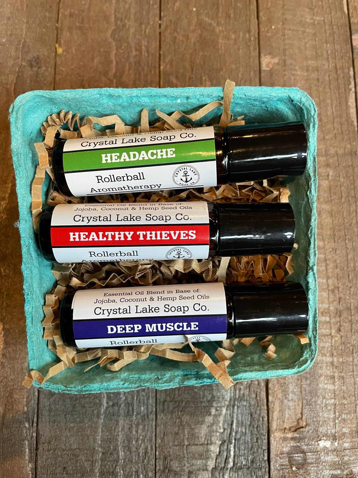 Rollerball set in berry basket
