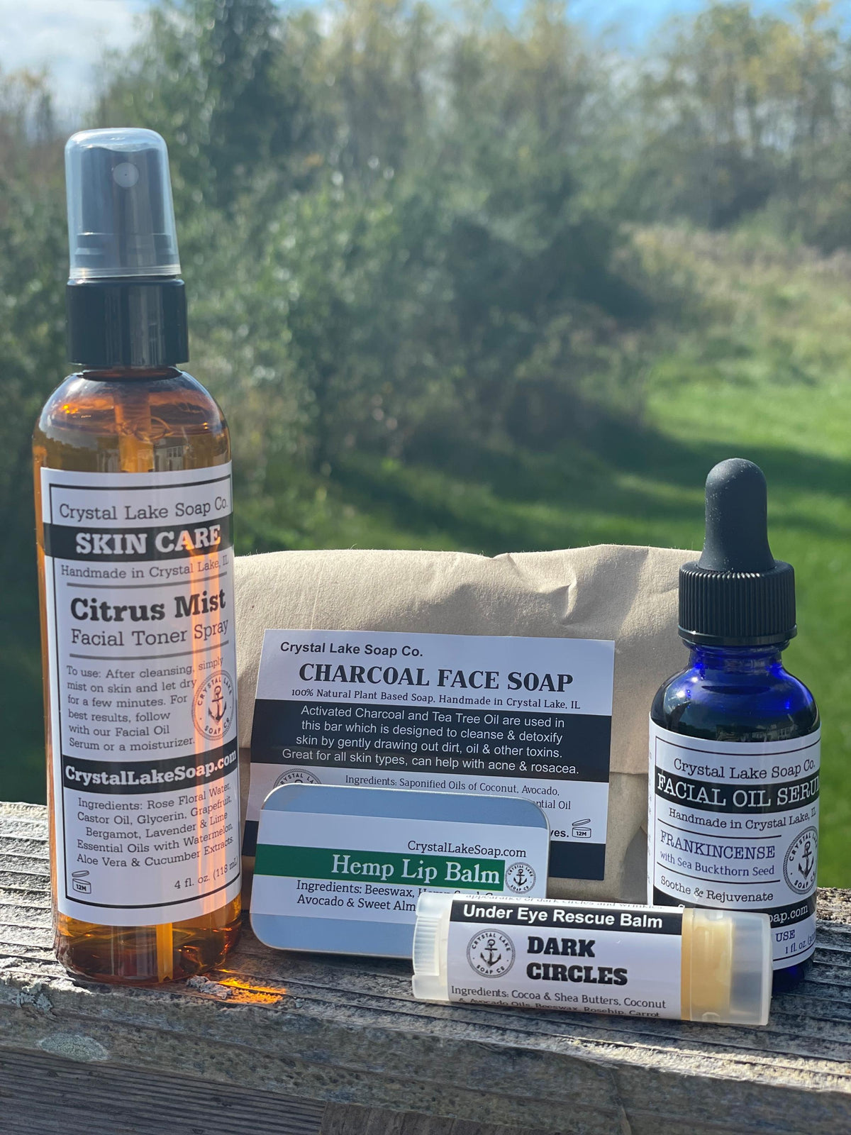 Under eye balm and charcoal soap